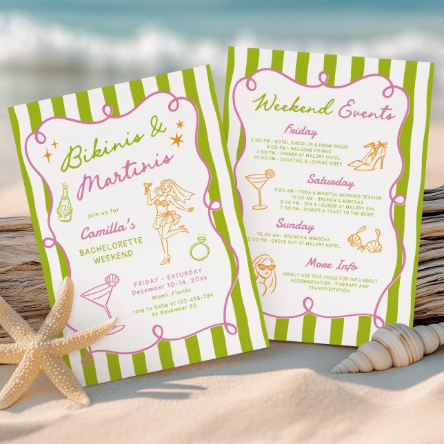 Convite Fim de Semana de Despedida de Solteira com Bikinis (Criador carregado)