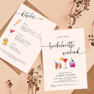 Convite Fim de semana de despedida de solteira em estilo c