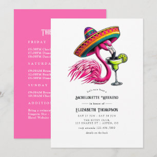 Convite Fim de Semana de Despedida de Solteira Flamingo Fe