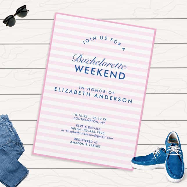 Convite Fim de Semana de Despedida de Solteira Rosa com Vi (Criador carregado)