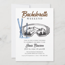 Convite fim de semana de esqui ao ar livre de aguarela