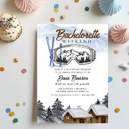 Convite fim de semana de esqui aquarela para solteira