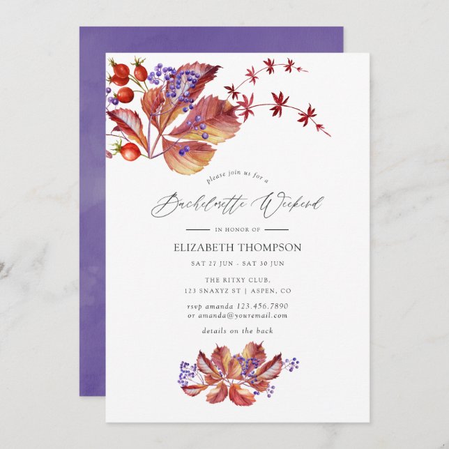 Convite Fim de Semana de Férias de outono (Frente/Verso)