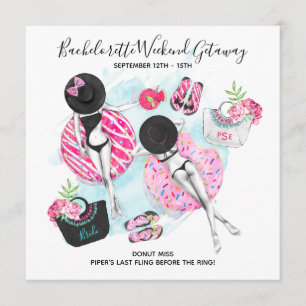 Convite Fim de Semana de Férias de Solteira das Garotas Re