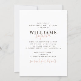 Convite Fim de semana de festa de solteira de tipografia s