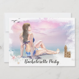 Convite **Fim de Semana de Festa na Praia para a Noiva QR*
