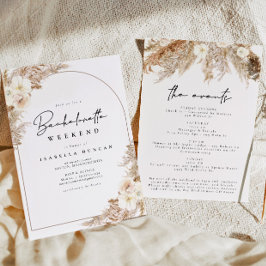 Convite Fim de Semana de Grass Bachelorette de Pampas Bohe