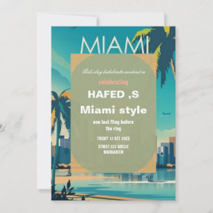Convite Fim de Semana de Meninas de Verão em Miami Festa d