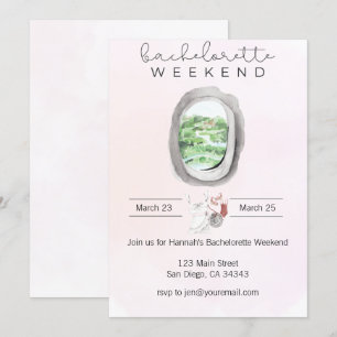 Convite Fim de semana de pintura em aquarela para solteira