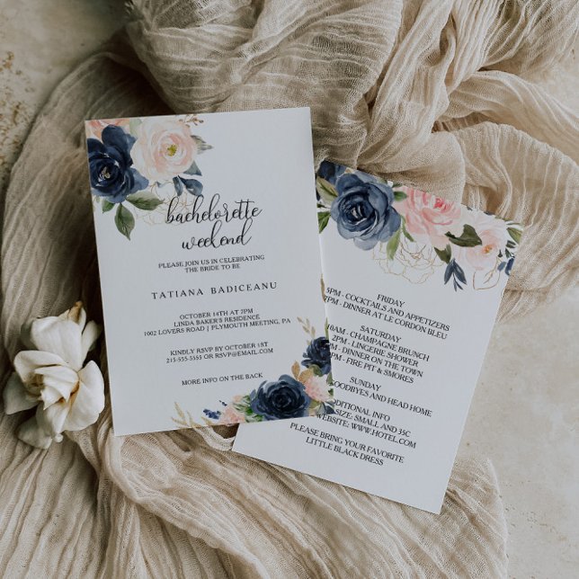 Convite Fim de Semana de Queda Floral de Queda Exquisita (Criador carregado)