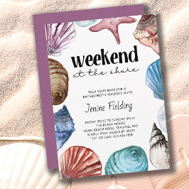 Convite Fim de Semana de Shore da Aquarela de Seashell