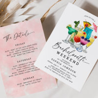 Fim de semana de solteira com cocktails em aquarel