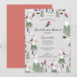 Convite Fim de semana de solteira de esqui de neve de inve