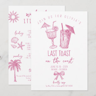 Convite fim de semana de solteira de praia costeira