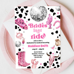 Convite Fim de Semana de Solteira Disco Rodeio Cowgirl Esp