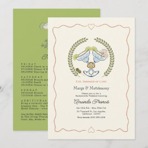 Convite Fim de Semana de Solteira Margs & Matrimônio de Ve