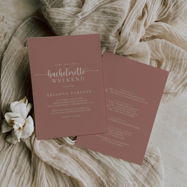 Convite Fim de Semana de Terracotta Bachelorette (Criador carregado)