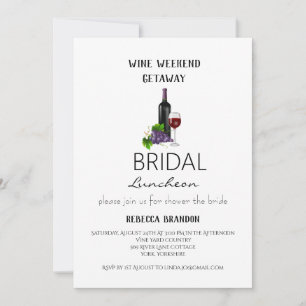 Convite Fim de Semana de Vinho Simples - Almofada Bridal