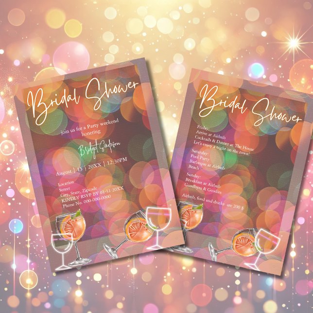 Convite Fim de semana do chá de panela da festa e coquetel (Criador carregado)