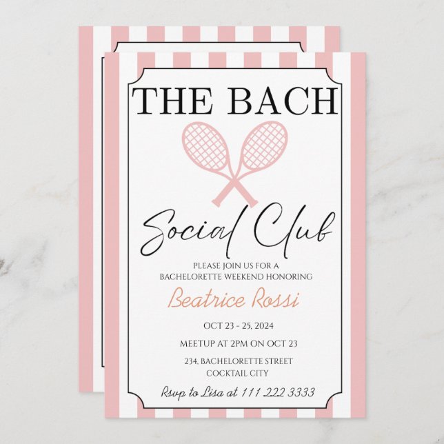 Convite Fim de semana do clube de campo tênis (Frente/Verso)