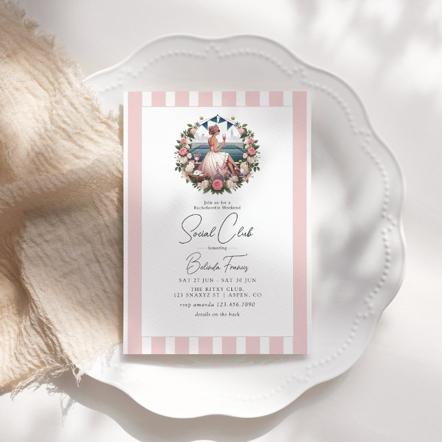 Convite Fim de Semana do Clube Social Chic (Chic Social Club Bachelorette Weekend Invitation)