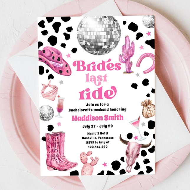 Convite Fim de Semana do Disco Rodeio de Cowgirl do Espaço (Criador carregado)