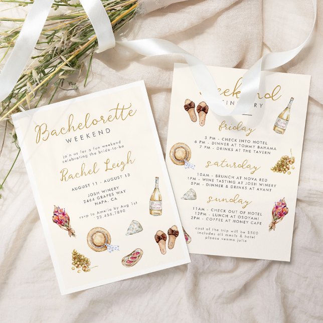 Convite Fim de Semana do Picnic Bachelorette Winer (Criador carregado)