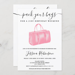 Convite Fim de semana do programa de aniversário de sacos