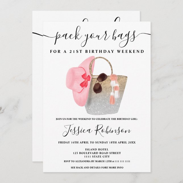 Convite Fim de semana do programa de relíquia de bolsa de  (Frente/Verso)