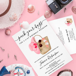 Convite Fim de semana do programa rosa de aniversário da b