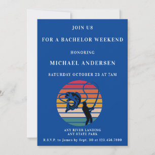 Convite Fim de Semana do Solteiro de Pesca Personalizado