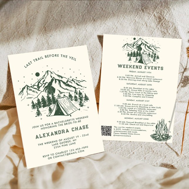 Convite Fim de Semana Itinerário Simples Moderno da Bachel (Criador carregado)