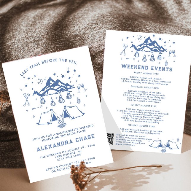 Convite Fim de Semana Itinerário Simples Moderno da Bachel (Criador carregado)