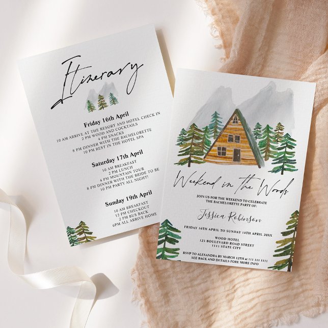 Convite Fim de semana na festa de solteira de madeira (Criador carregado)