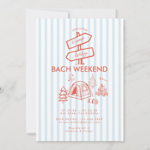 Convite Fim de Semana Retro Caprichoso de Acampamento de S