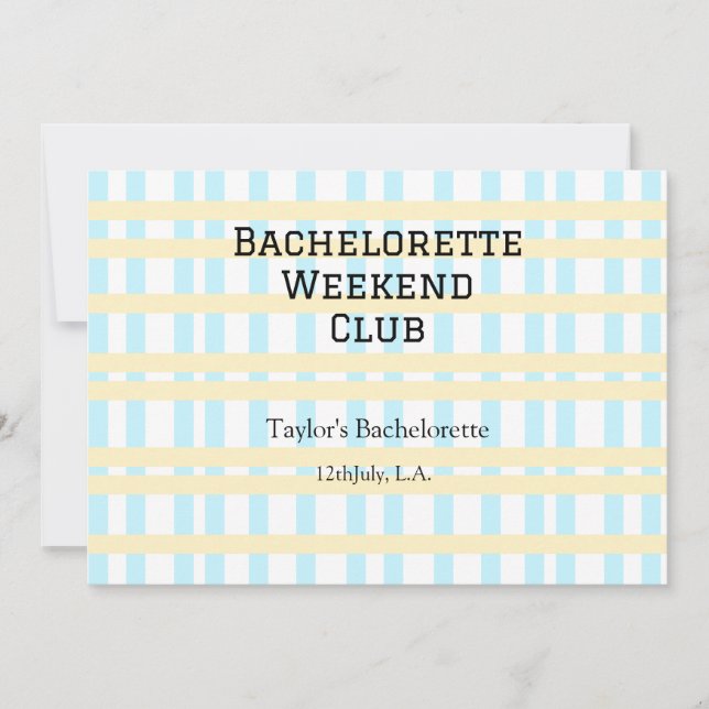 CONVITE FIM DE SEMANA RETRÔ DE DESPEDIDA DE SOLTEIRA AZUL  (Frente)