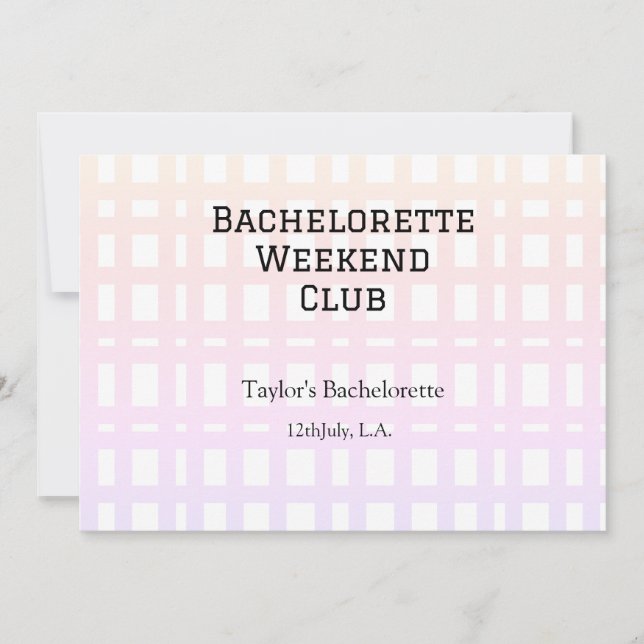 CONVITE FIM DE SEMANA RETRÔ PARA NOIVA CLUB PINK LARANJA D (Frente)