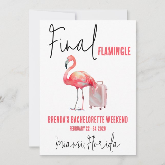 Convite Fim do Flamingle, Fim de Semana de Despedida de So (Frente)