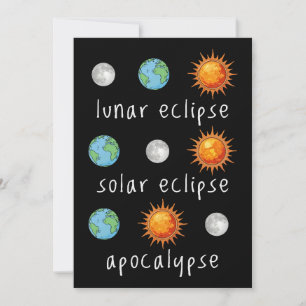 Convite Fim do Mundo Divertido Eclipse Lunar Solar