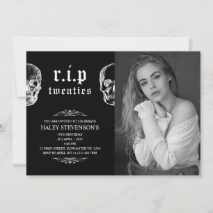 Convite Fim dos 20 RIP Funeral dos Vinte Crânio Foto de An