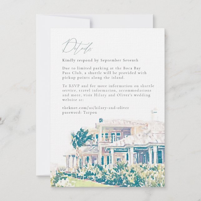 Convite Final de Detalhes do Fim de Semana de Hilary e Oli (Frente)