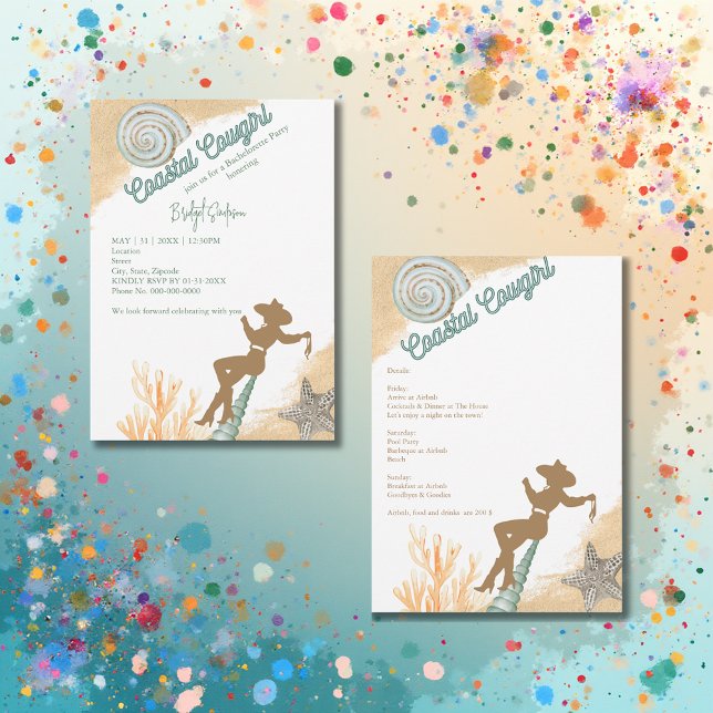 Convite final de semana da solteira estética da cowgirl co (Criador carregado)