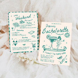 Convite Final de Semana do Último Toast Funky Bachelorette
