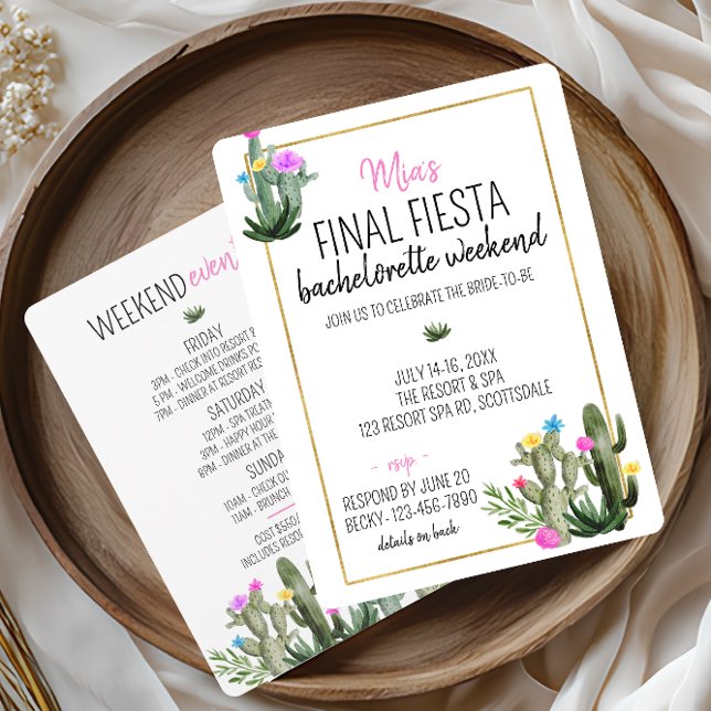 Convite Final Fiesta Bachelorette Weekend (Final Fiesta Party Invitation)