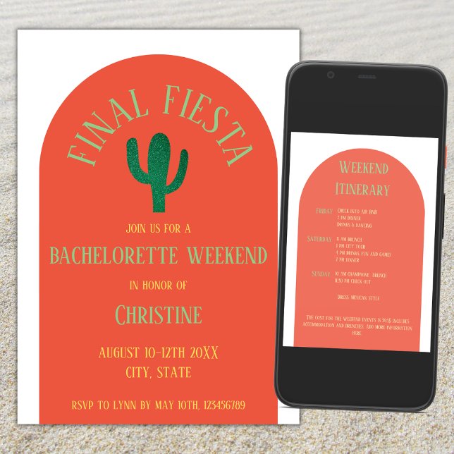 Convite Final Fiesta Cactus Bachelorette Weekend Itinerári (final fiesta bachelorette weekend itinerary cactus bachelorette)
