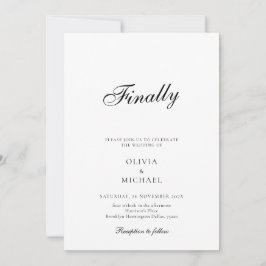 Convite Finally Script Minimalist Wedding Invitation