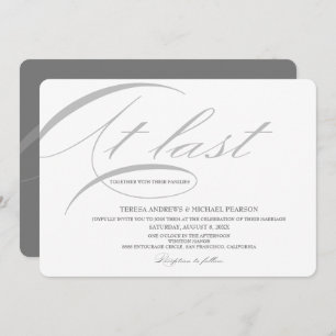 Convite Finalmente Calliografia Casamento Moderno Minimali
