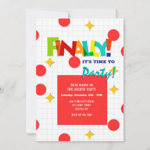 Convite Finalmente É Hora de Festa de Aniversário