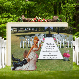 Convite Finalmente se Casando Casal Interracial Engraçado 