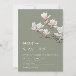 Convite Fine Art Magnolia Casual Sage Green Wedding